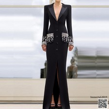 Fashion Women Suits 1Pcs Long Blazer Formal Prom Dress Business Suit Jacket