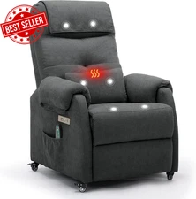 Power Recliner Chair with Massage & Heat USB Type-C Port Electric for Living Roo