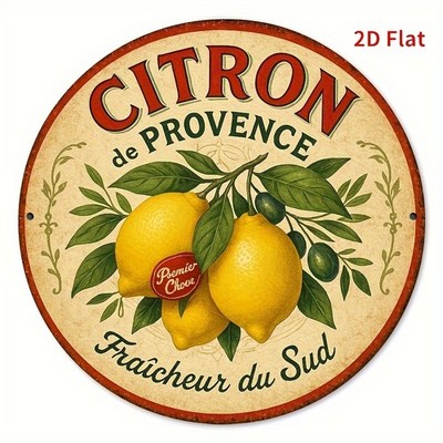 2D Flat Tin Metal Signs Home Décor Vintage Provence Lemon Aluminum Letter Wall A
