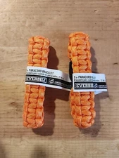 NEW 2 Pack Everbilt 9" Paracord Emergency Survival Bracelet ORANGE
