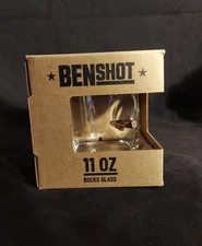 Benshot 11 Oz Rocks Glass With Real Bullet Handmade In USA Gift
