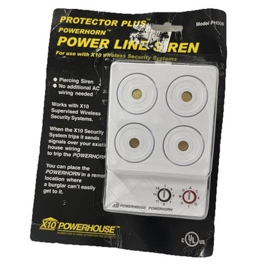 X-10 Powerhouse Protector Plus Powerhorn Power Line Home PH508 Siren New