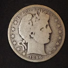 1896 **O** BARBER SILVER HALF DOLLAR ***NICE COIN!***  FREE SHIPPING! C1886