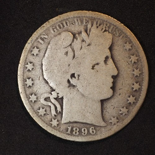 1896 **O** BARBER SILVER HALF DOLLAR ***NICE COIN!***  FREE SHIPPING! C1886