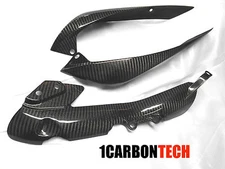 04-05-06 YAMAHA YZF R1 CARBON FIBER EXHAUST SHIELD 3PC KIT 2004, 2005, 2006