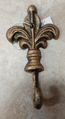 Decorative Hardware Gold Fleur De Lis 6'' Iron Wall Hook