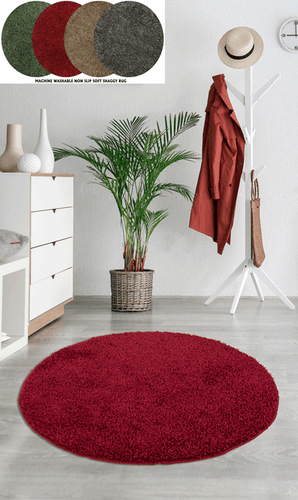 Round Circle Soft Shaggy Rug Carpet Mat  30 mm Pile Thickness Enterance,Any Room - Picture 1 of 50