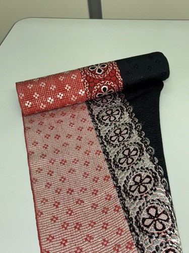 TELA PERNO KIMONO VINTAGE JAPONESA tela seda rojo corte ventas 35,4 x 11,8 pulgadas - Imagen 22 de 23