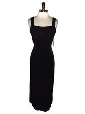 NEW EN FOCUS STUDIO Size 12 Dress Black Sleeveless Sparkles Stretch Knit Midi