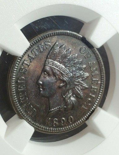 1890 Indian Head Cent Proof NGC PF63 BN 5852669-001 Exquisite Coin Rare - Picture 9 of 10