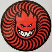 Spitfire Wheels Sticker Swirl Head Red Black Bighead Skateboarding Decal 3" NEW 