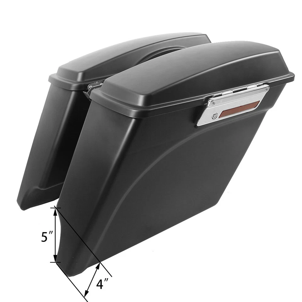 Bolsas de sillín duras extendidas extendidas mate de 5" para Harley Touring Road Glide King Foto 2 de 4