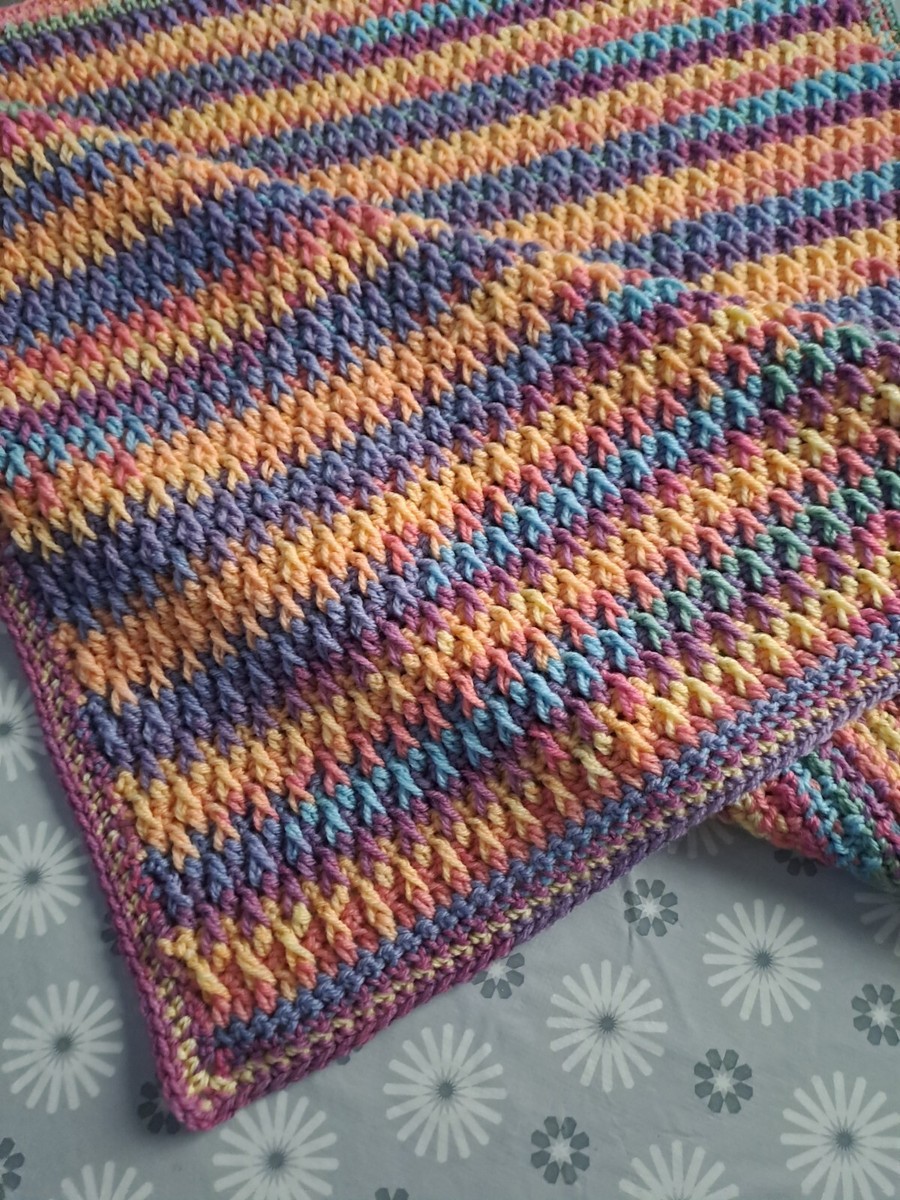 New handmade crochet baby blanket, 32 x 32