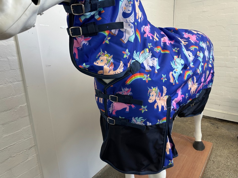 AXIOM 1800D BALLISTIC RAINBOW UNICORN 300g W/P WINTER HORSE COMBO RUG