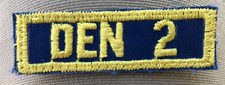 Cub Scout BSA Den Number 2 Uniform Embroidered Sleeve Patch Blue Gold MR FS