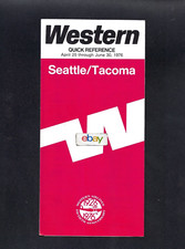 WESTERN AIR LINES 4-30-1978 SEATTLE/TACOMA HORAIRE DC-10 ANCHORAGE-LAX