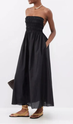 MATTEAU Black Sundress- Smocked with Open Back - Size Medium BLACK | eBay MATTEAU Black Sundress- Smocked with Open Back - Size Medium BLACK | eBay
