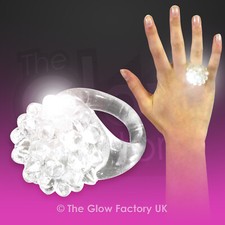 Light Up LED Ring Flashing Spiky Soft Jelly Rings mixed colour wholesale lot