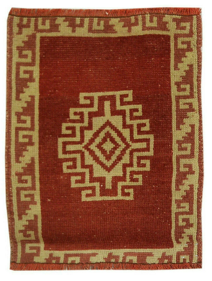 Tapete de área oriental 2x2 tradicional vintage pequeno turco feito à mão lã - Imagem 4 de 4