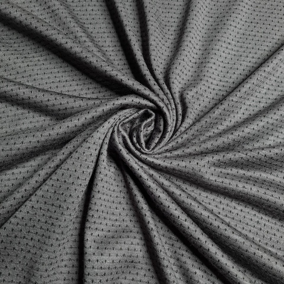 Thin Viscose Knit Jersey Fabric Black Mini Spotted Grey And White 2Way