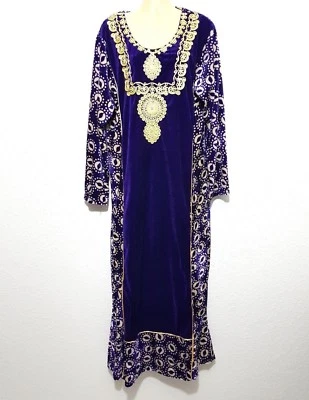 Abaya Robe Maxi Kameez Jellabiya Jellaba Khimar en Velours D'Hiver Taille M - - Photo 1/3