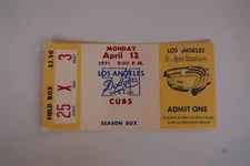 1971 Los Angeles Dodgers - Chicago Cubs Baseball Ticket - Garvey Career HR 3