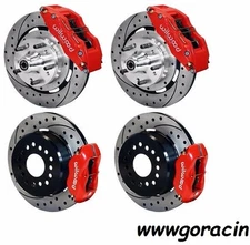 WILWOOD DISC BRAKE KIT,1964-1972 CHEVELLE,12" Drilled Rotors 6/4 Piston,RED  '