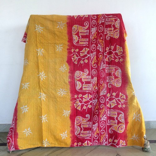 Indian Bedding Vintage Throw Bedspread Coverlet Blanket Reversible Kantha Quilt - Picture 35 of 35