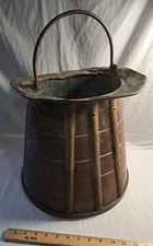 *Antique Copper Milk Dairy Jug Pot Bucket NYC New York History 1800's