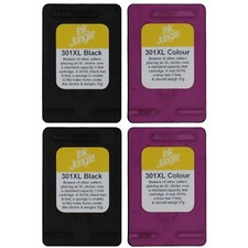 2x Refilled HP 301XL Black & Colour Ink Cartridges For DeskJet 1000 Printer
