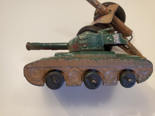 Vintage metal Barclay Spring Fire Cannon & unmarked Rotating Turret 6-Wheel Tank - Picture 16 of 22