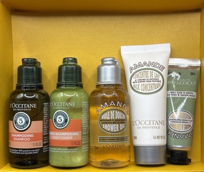L'Occitane En Provence Amande 5 Piece Travel Gift Box Set New in Box