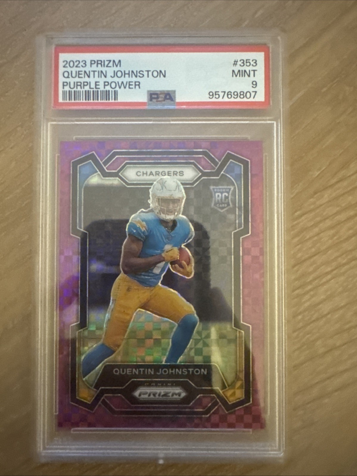 2023 Panini Prizm - Rookies Quentin Johnston #353 Purple Power Prizm /49 (RC)