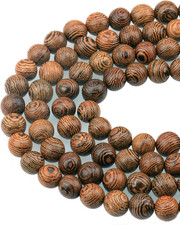 100PCS 8Mm Natural round Wood Beads for Jewelry Making with Crystal Stretch Cord