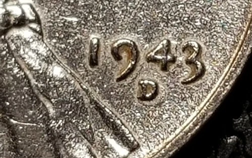 1943 D Mint ,D, Error Lincoln Steel Wheat Penny