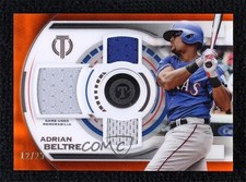 2019 Topps Tribute Triple Relics Orange 12/25 Adrian Beltre #TTR-ABE HOF 04cw