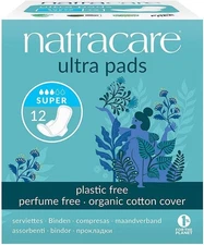 Natracare Ultra Pads Super 12 ct – Organic Cotton Feminine Pads with Wings
