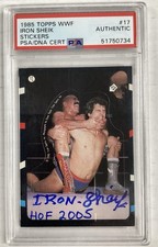 Iron Sheik Signed 1985 Topps #17 Wrestling Card HOF WWF Autograph PSA/DNA