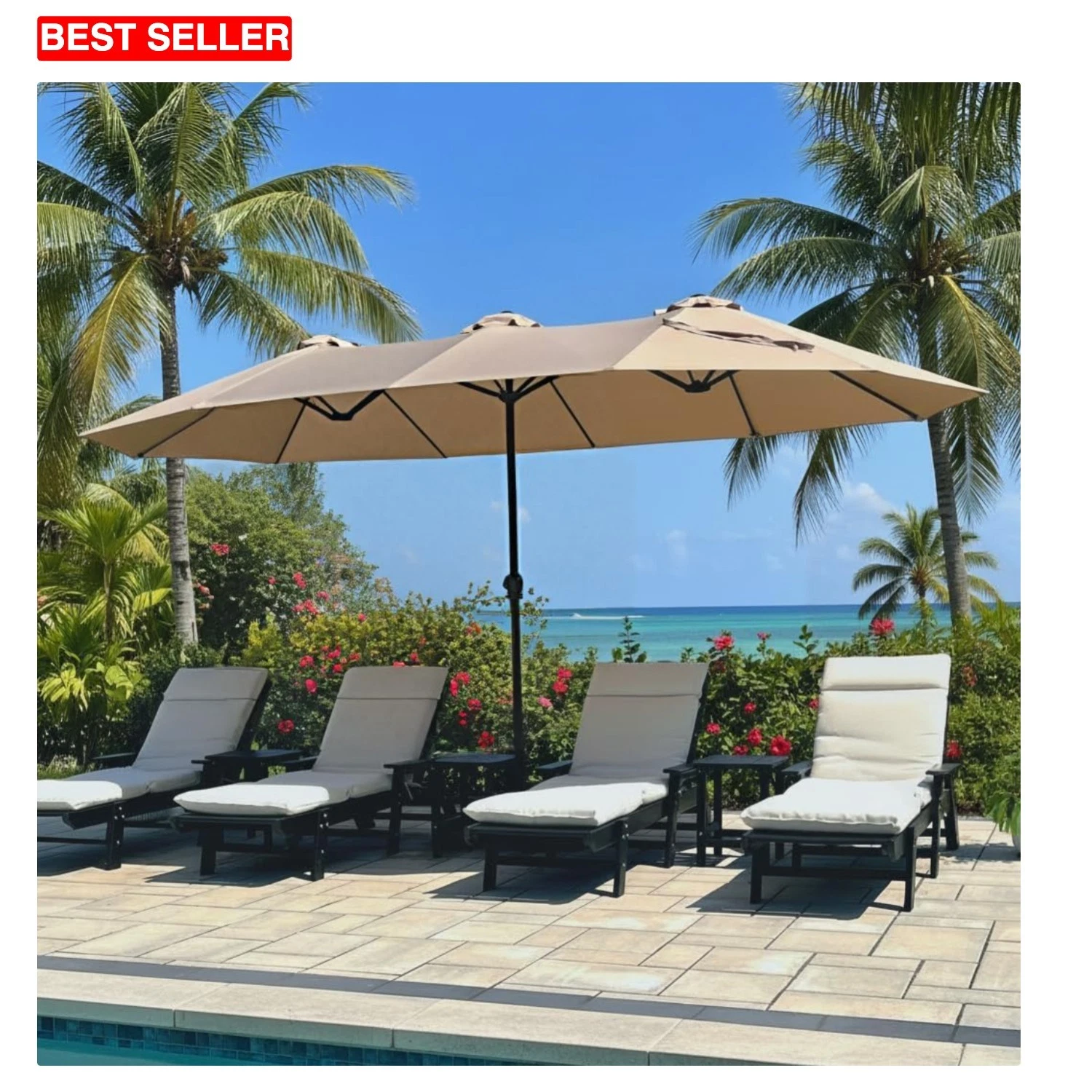 PHI VILLA Market Patio Umbrella - Thumbnail 4