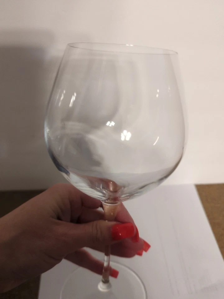 Copa Crescendo de vino tinto Luigi Bormioli Borgoña firmada 9 pulgadas de alto firmada Foto 4 de 4