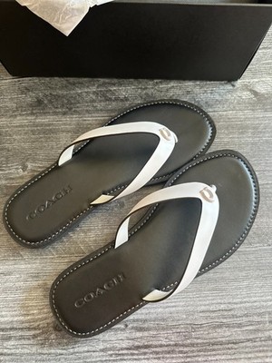 COACHサンダル Coach Women's Brianna Flip Flop Flat Sandals size US 9 Optic White