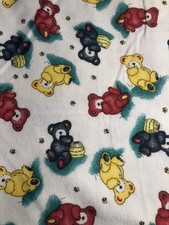 3-YARDS Cotton Flannel Fabric Teddy Bear Design 44"