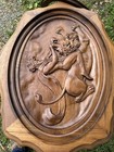 Carved Wood End Coffee Serving Tray Accent Table Walnut Rose Wood Antique Glass — photo 2