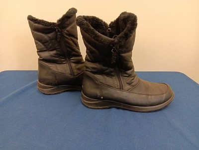 Totes Womens Fur Lined Black Snow Boots Size 9 