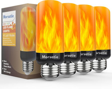 E26 Flame Light Bulbs, LED Flickering Light Bulbs with Realistic Flame Effect, F