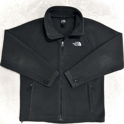 The North Face TKA 100 Glacier Fleece Jacket Men's M Black Full Zip Mock Neck