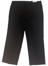 Chicos So Slimming Pull On Ankle Pants Womens Size 2 Black Preppy Classy Cropped