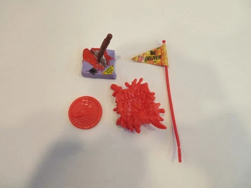 Vintage Playmates TMNT Accessories Pizzaface Shield/Pegleg/Weapon/We DeliverFlag