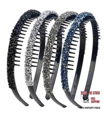 Women's Non-Slip Rhinestone Headband with Non-Slip Teeth - 4 Pieces