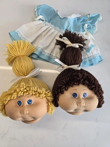 Cabbage Patch Kids x 2 Jesmars Heads and Country Dress.